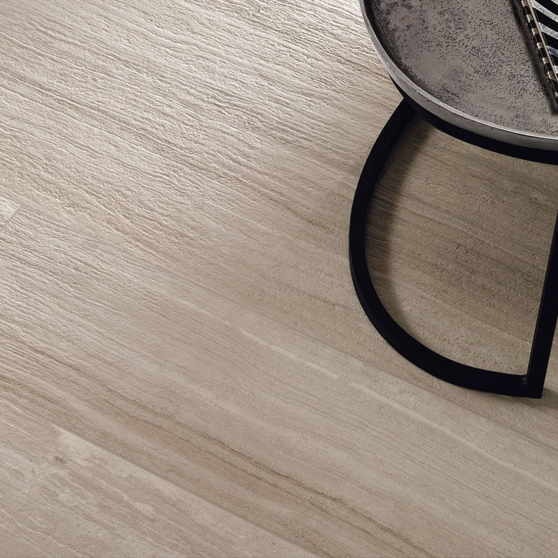 Flow 18" x 36" Porcelain Travertine Look Floor & Wall Tile, Gray