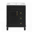 Meuble-lavabo 24 po avec lavabo en céramique, conception compacte, 2 tiroirs et tablette réglable pour les petits espaces-473822015