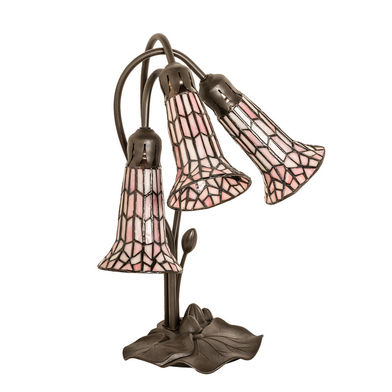 Lampe d'appoint 3 lumières 16 po, Rose