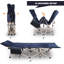 Lit de camp robuste L 75 po 2 en 1 avec surmatelas en velours moelleux, lit d'invité pliable d'une capacité de 500 lb et station de couchage de voyage, bleu-129453337