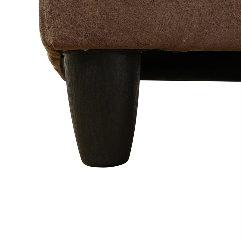 Upholstered L-Shaped Sectional Left Hand Facing, Black, Brown