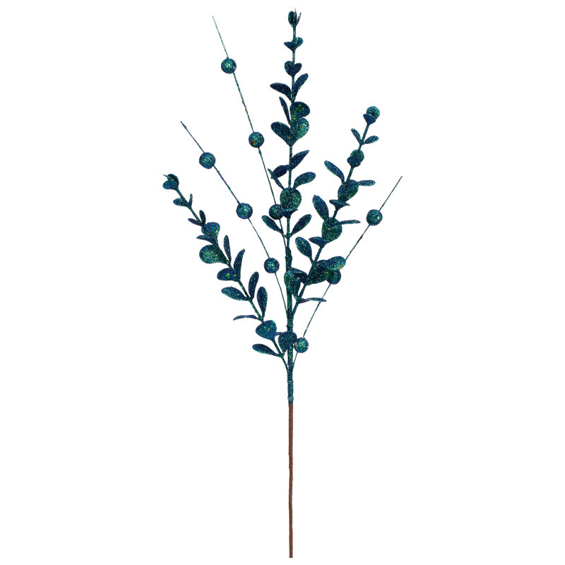 Glitter Leaf Berry Spray, 31 Inches