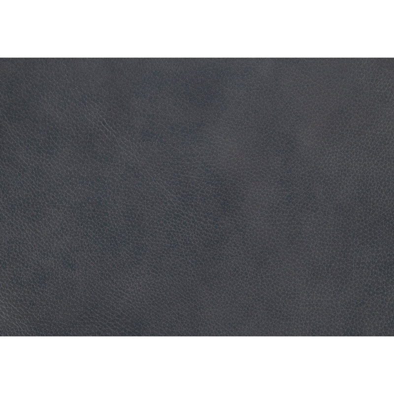 Rael 31.5"W Genuine Top-Grain Leather Accent Chair with Nailhead Trim and Espresso Wood Legs, Blue/Gray