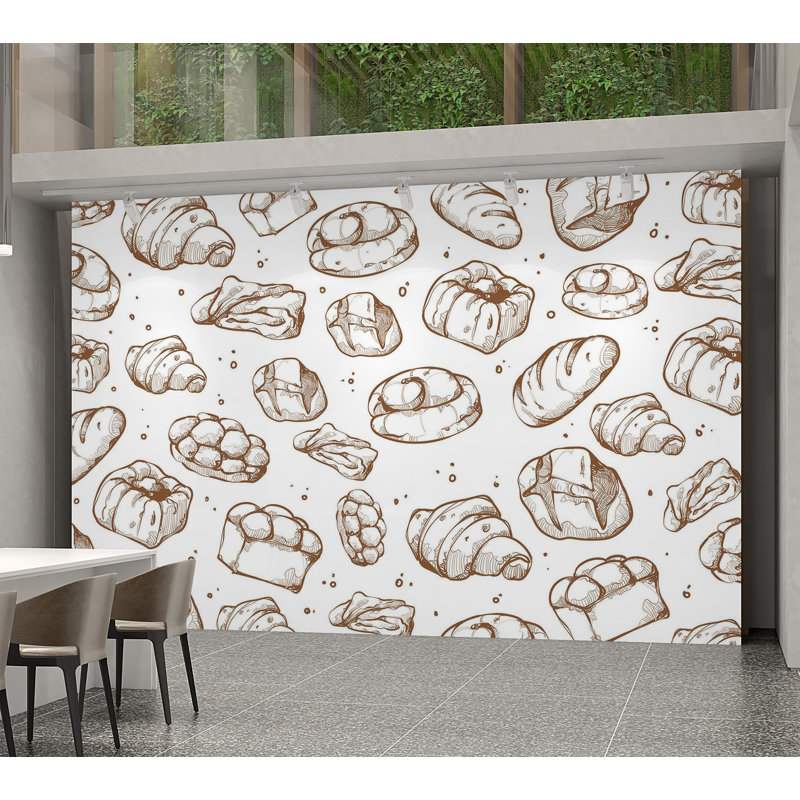Premium Wallpaper Wall Mural - Bakery Delights, 144" L x 210" W