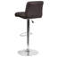 Contemporary Vinyl Adjustable Height Barstool with Rolled Seat and Chrome Base-2059449251