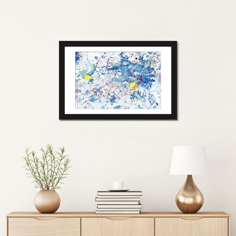 Reproduction d'art sur toile tendue Ocean Mist, H 16 po x l 24 po x P 1 po, Papier d'art encadré noir, Blanc