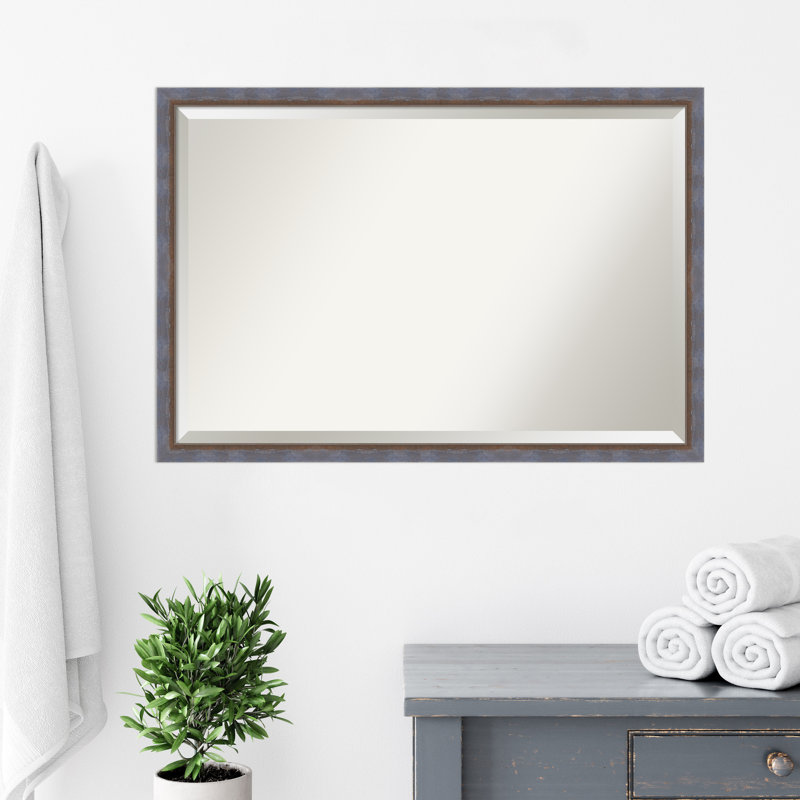 Miroir mural Xion, 26,25 po x 38,25 po, Rectangle, Bleu