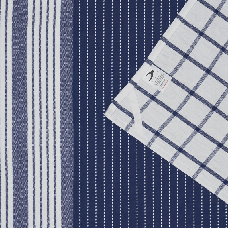 Penguin Home® Kitchen Towels 100% Cotton Eco Friendly & Sustainable Tea Towels Stylish With Different Pattern, Blue Multi