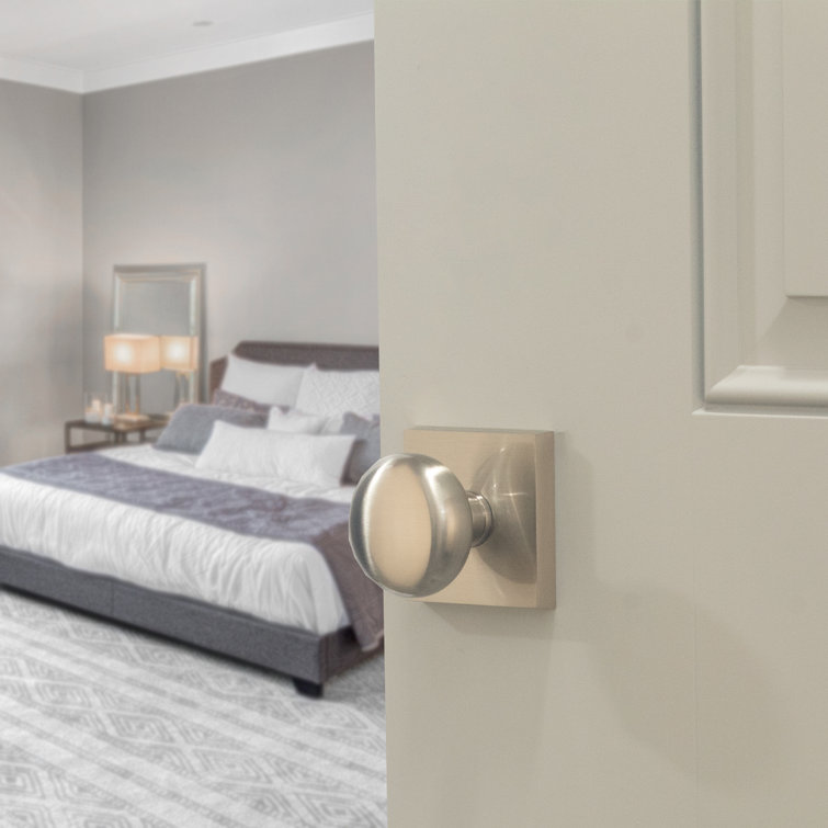 Delaney Hardware Bravura 906 Macon Knob Passage Lockset With Modern Square Trim Scratch Resistant Door Knob For Hallway/Office