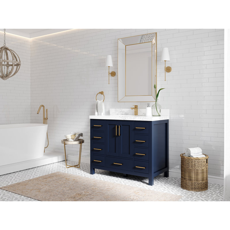 Ensemble de meuble-lavabo simple 42 po Malibu, Calacatta Laza