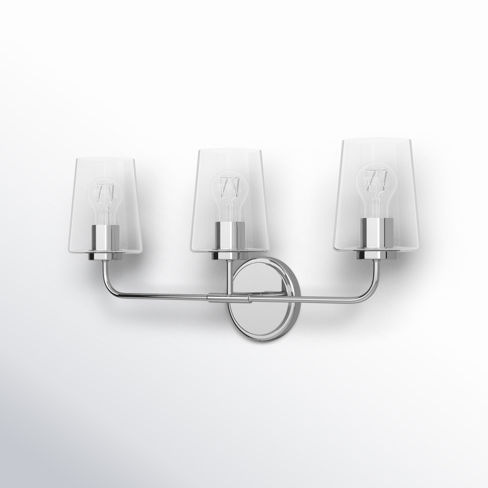 Verbena 3 Light Transparent Dimmable Vanity Light, Chrome
