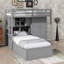 Lit superposé simple équipé d'un lit relevable hydraulique, d'une armoire, d'unités de rangement et de tiroirs-1546413559