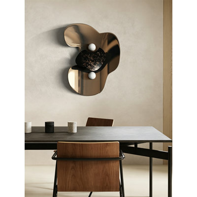 Décoration murale moderne en métal de luxe moderne, sculpture murale 3D en forme de nuage irrégulier avec deux options de couleur pour le mur de la tête de lit