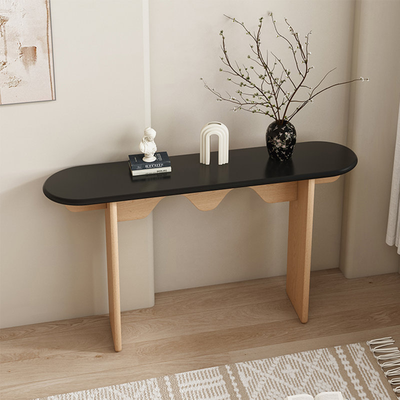 Console Retro Minimalist Art, Noir, noir, noir, noir, H 31,5 po x l 47,24 po x P 11,81 po, Brun