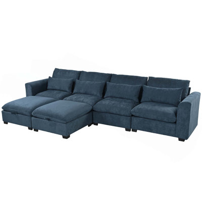 6-Piece Upholstered Modular Sectional Sofa Cloud Couch