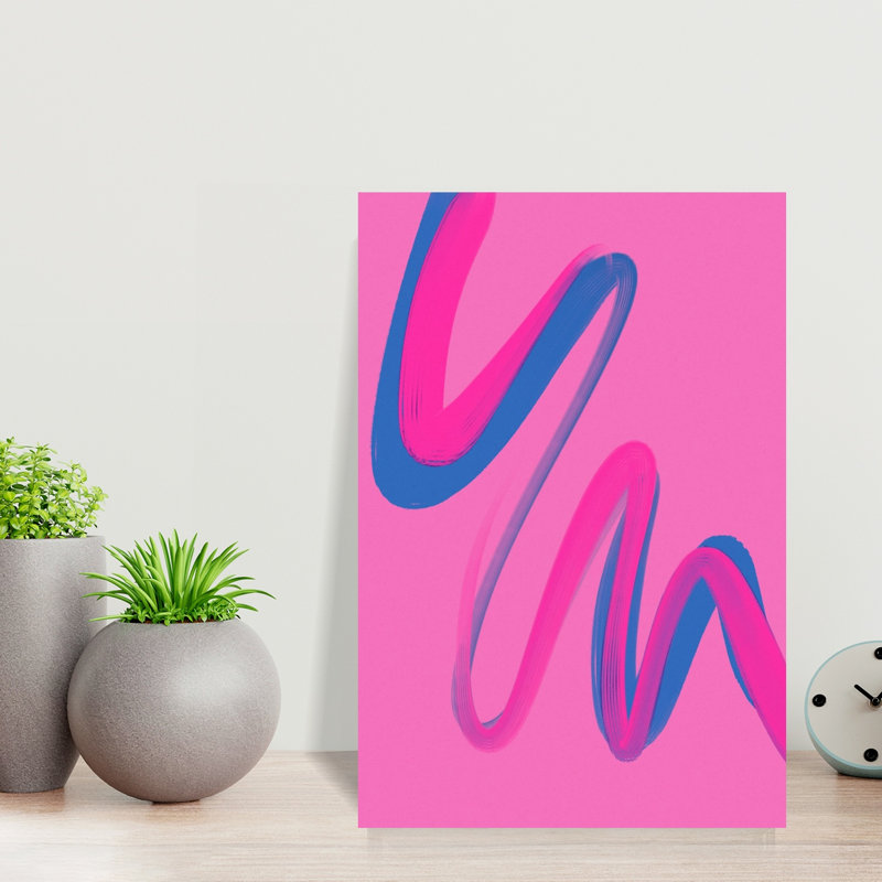 Vivid Swirl Dance Abstract Bold Colorful Lilac Violet Wall Art Print 1 Piece Wrapped Canvas Wall Art, 45.72cm H x 30.48cm W