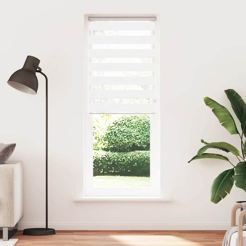George Oliver Zebra Blind Polyester, 80cmW x 200cmL, White