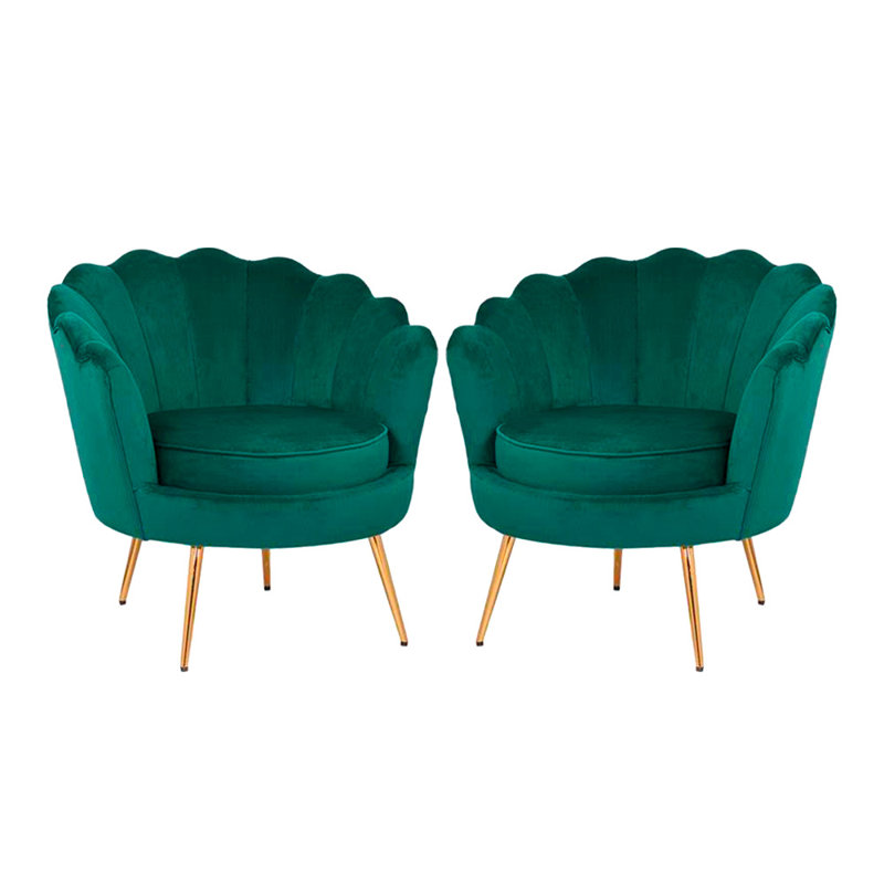 Méridienne 32,5 po, Velours vert