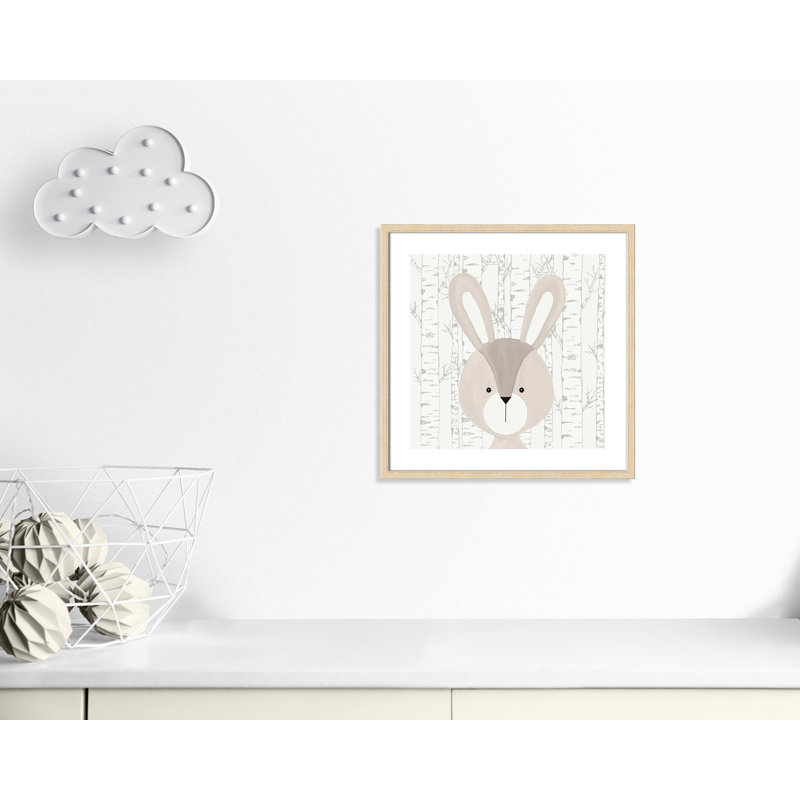 Woodland Friends 3, art encadré, H 22,5 po x l 22,5 po x P 1,18 po, Encadré de boîte beige