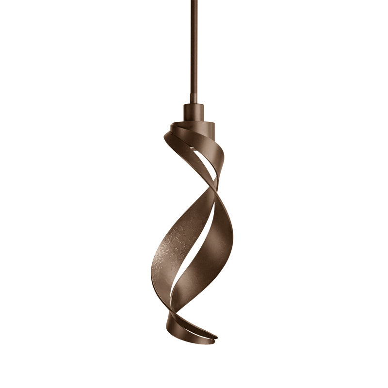Luminaire suspendu géométrique unique à 1 lumière Folio, Bronze
