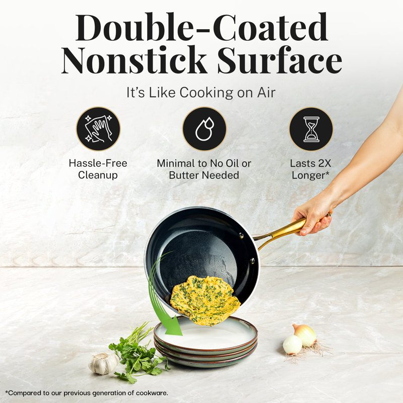 Black and Gold 15-Piece Nonstick Ceramic Cookware Set with Utensils