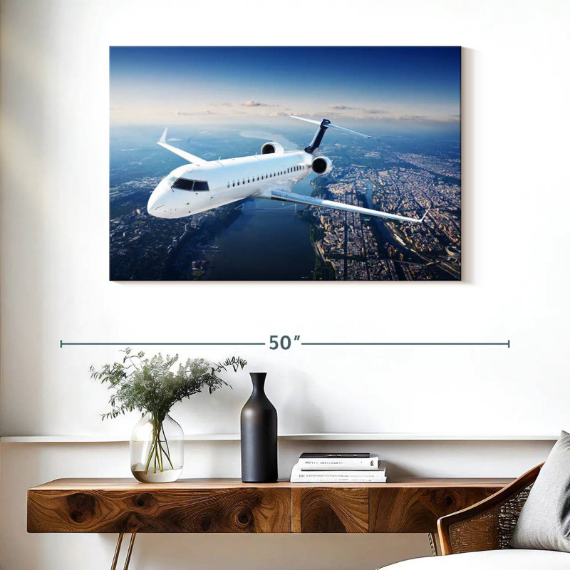 Mehar Flying Private Jet, 26" H x 39" W
