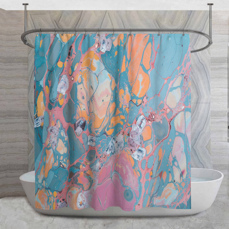 Rideau de douche abstrait - Décoration de salle de bain artistique 16555, H 93 po x l 70 po