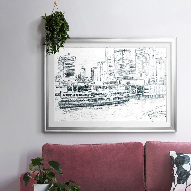Ferrybatches IV, reproduction d'art encadrée, Argent, H 15 po x l 21 po x P 1,5 po