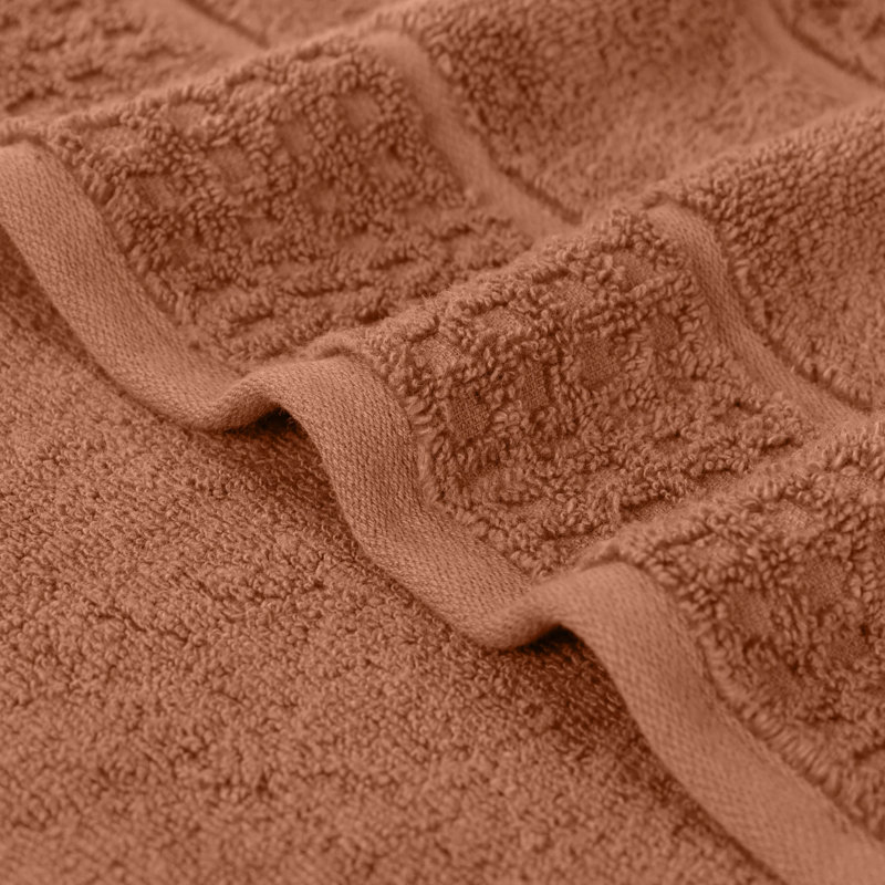 Hochman 100% Zero Twist Cotton Waffle Honeycomb Plush Absorbent Bath Towel, Rust
