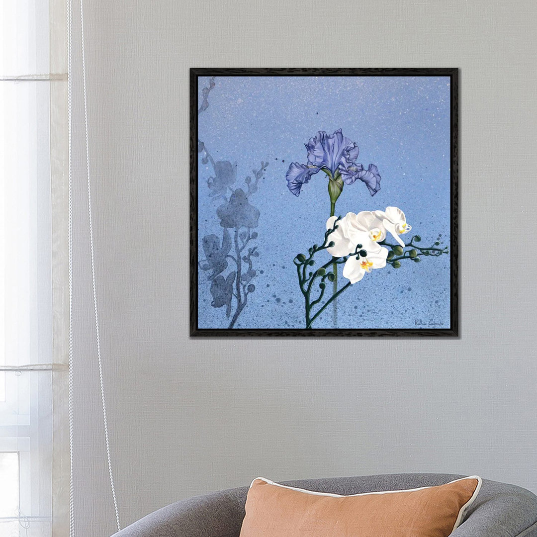 Iris und Orchideen von Ilaria Caputo - Galerie-umwickelte Leinwand Giclée auf Leinwand