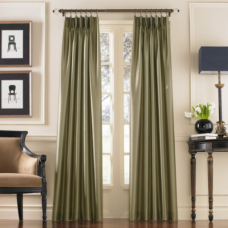 Curtainworks Mansour Solid Room Darkening Single Curtain Panel, 30" W x 95" L, Bronze