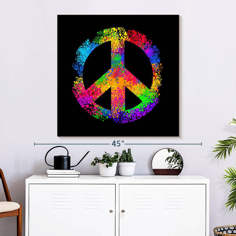 Khelsey Rainbow Hippie Peace, 33" H x 33" W