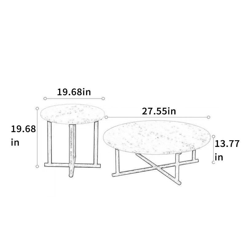 Table basse Minimalist, H 13,77 po x L 27,55 po x l 27,55 po