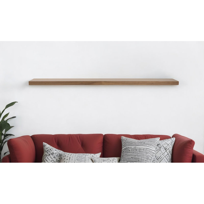 Tablette flottante en bois blanc Funkley, H 1,97 po x l 74,81 po x P 10,24 po, Espresso foncé