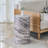marble textured cylindrical coffee table