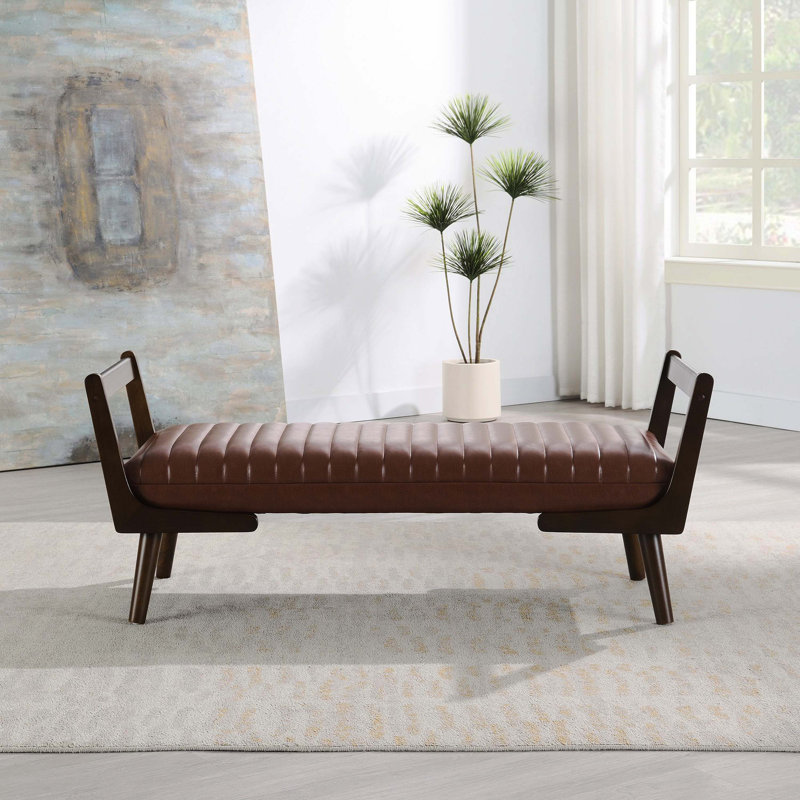 Banc rembourré 52 pouces Mid-Century