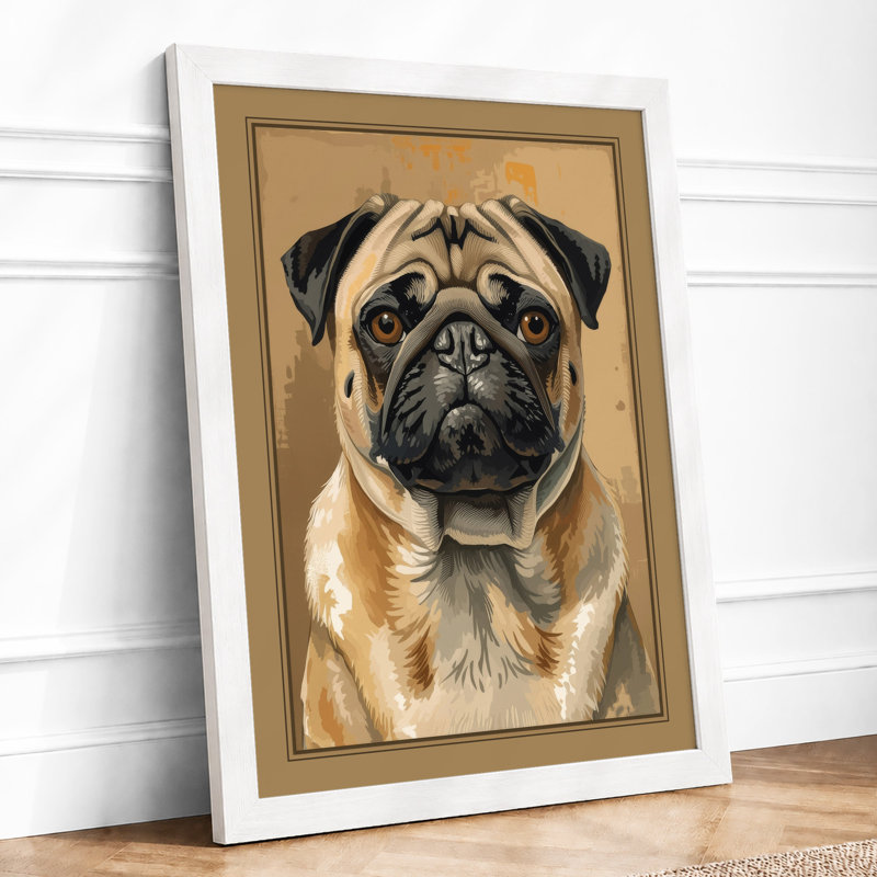 Dignified Pug Modern - Print, A3 - 42.0 x 29.7 cm, White