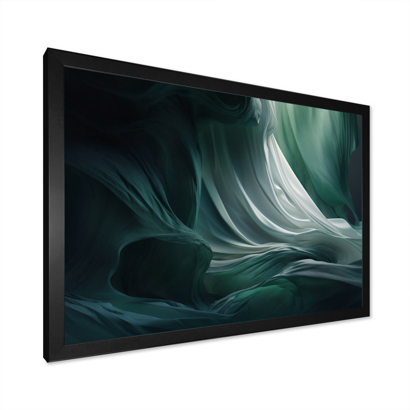 Vert, le chef-d'œuvre aquatique II, reproduction d'art sur toile, Cadre photo noir, H 12 po x l 20 po x P 1 po
