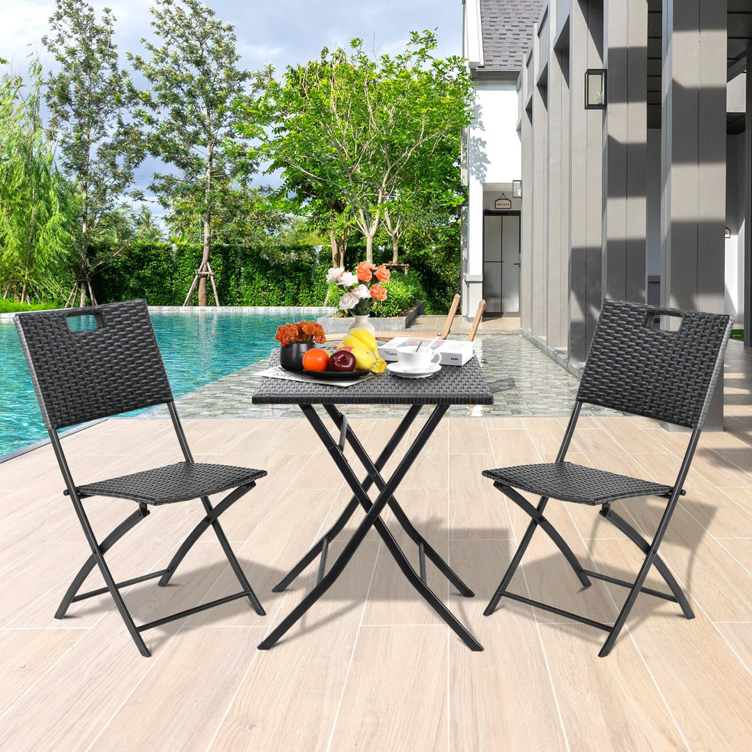 Square 3 - Piece 2 - Person 60Cm L Outdoor Bistro Set