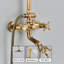 Antique Brass Shower Faucet System Fixture Shower Set With Tub Spout