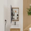 Armoire de salle de bain avec miroir 20 po avec rangement, armoire à pharmacie murale avec porte miroir, tablettes en verre réglables, contreplaqué (Mc901bimo)