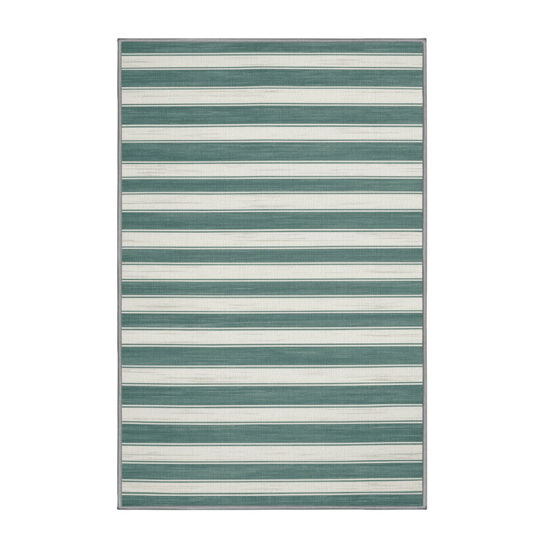 Tapis gris à rayures horizontales lavable à la machine, Rectangle 8 pi x 12 pi