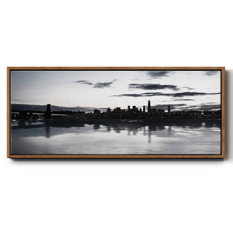 Shimmering Skyline- Framed Canvas, 24" H x 60" W