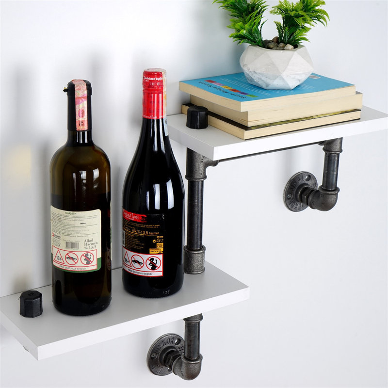 Oregon 2 Piece Industrial Pipe Shelves, White