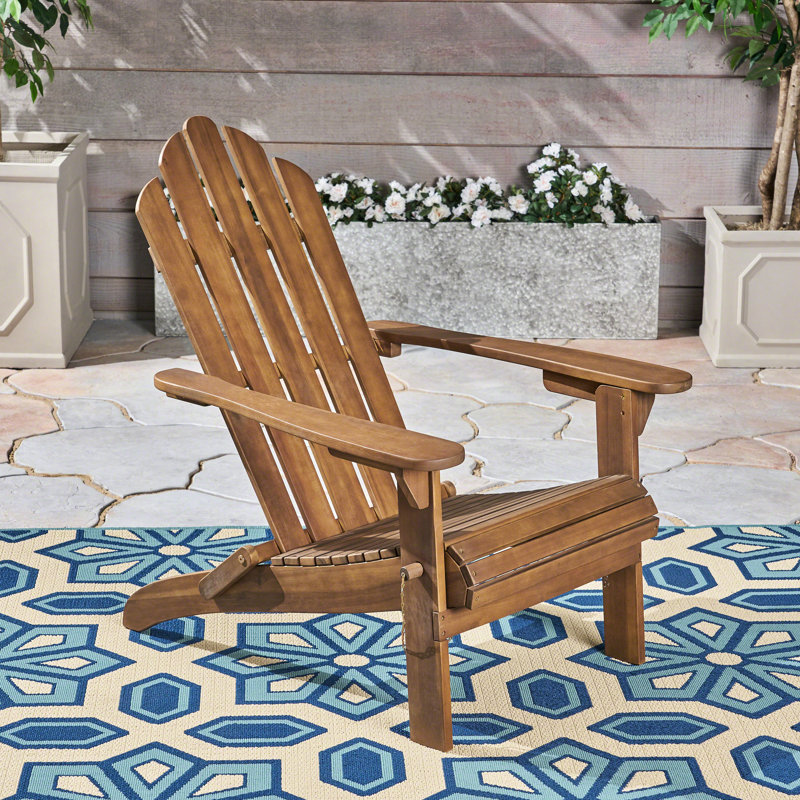 Outdoor Chair Dark Brown - Foldable Style Wood Frame For Picnic, Constructed With