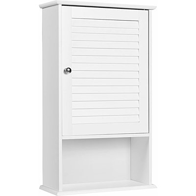 Armoire de salle de bain murale, armoire de salle de bain murale avec porte à volet simple et tablette réglable, petite armoire à pharmacie pour le salon, la cuisine ou le vestibule