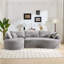 Canapé de 124,5 po en tissu chenille de style moderne sans os, livré avec 3 coussins de dossier et 4 coussins décoratifs, sans assemblage