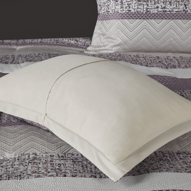 Ensemble de literie luxueux en jacquard mauve très grand californien
