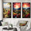 «Vineyard Twilight Bliss», 3 pièces sur toile-1885778677-1885778678
