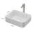 19" x 15"  White Bathroom Sink  Ceramic Rectangular Vessel Sink With Stainless Steel Faucet-121534249